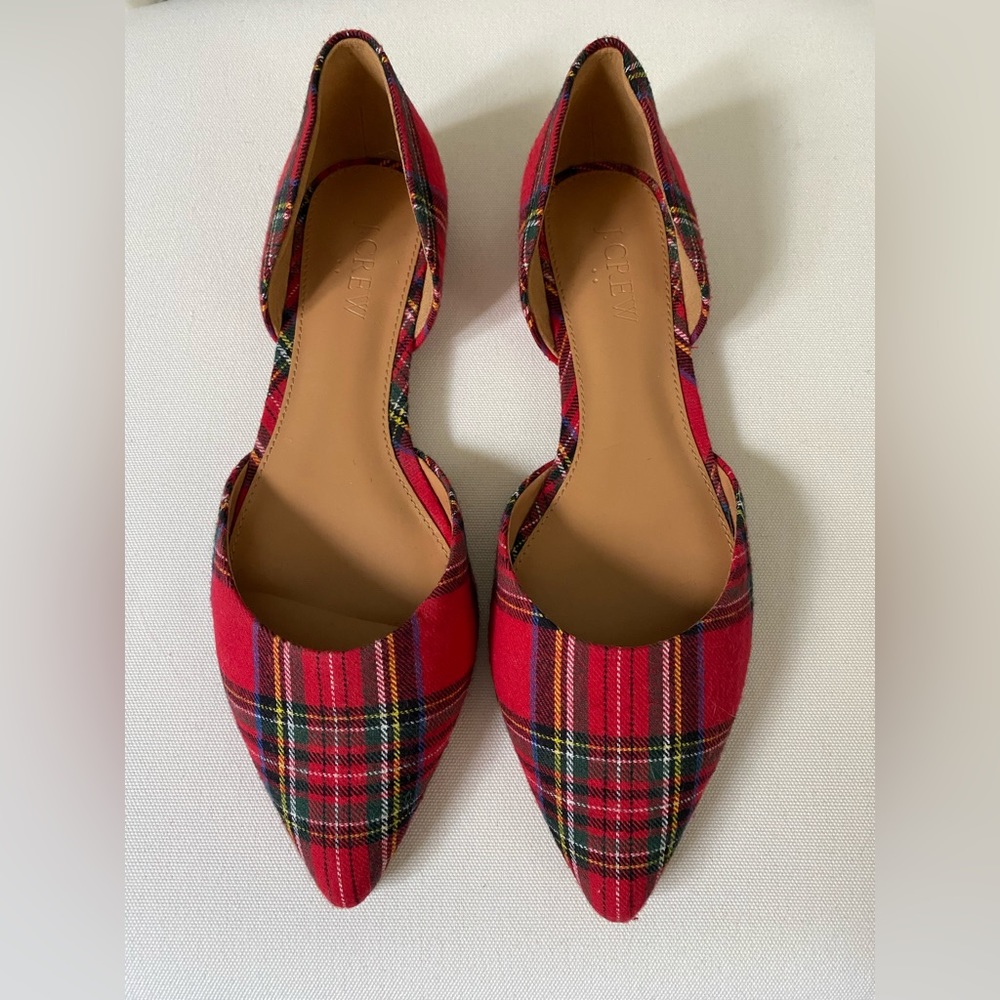J Crew Plaid D’Orsay Shoes 6.5 Never Worn